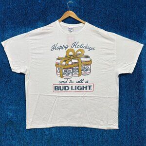Budlight King of Beers “Happy Holidays and to all a Budlight” Graphic T-Shirt Si